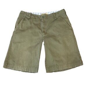 Sideout Mens Shorts Sz 32 Khaki Green  100% Cotton Mid-rise 274C